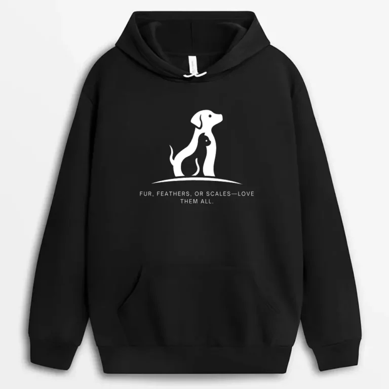 Fur Feathers Or Scaleslove Them All Pgaeeg Hoodie - Black