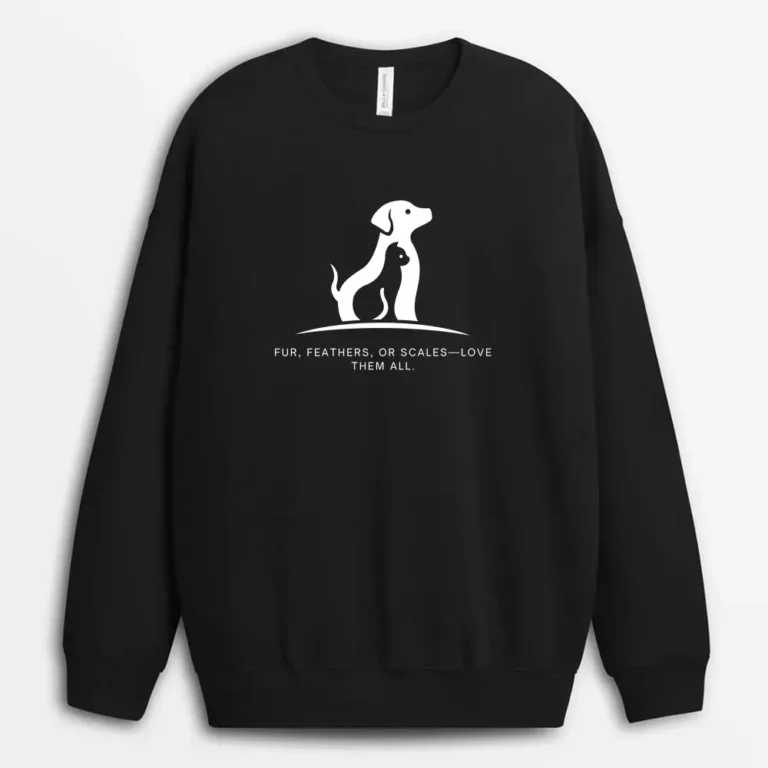 Fur Feathers Or Scaleslove Them All Pgaeeg Sweatshirt - Black