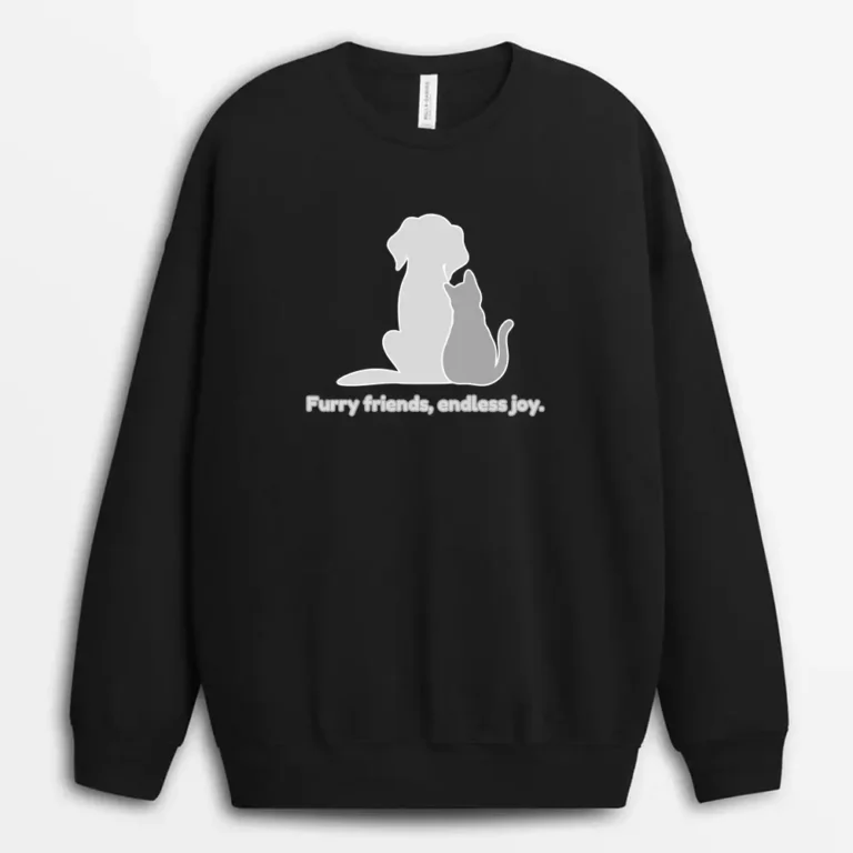 Furry Friends Endless Joy Pgaeeg Sweatshirt - Black
